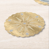 Luxe Gouden Glitter Sneeuwvlok Diamant Kartonnen Onderzetters (Gekanteld)