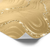 Luxe Gouden Glitter Snowflake Diamond Poster (Hoek)