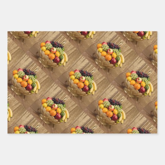 Luxe Gouden Glitter Verse Fruit Mand Gift Wrap Set Inpakpapier Vel (Voorkant 3)