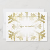 Luxe Gouden Glitter Xmas Vakantielint Kaart (Achterkant)