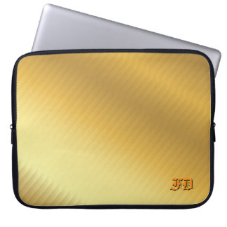Luxe Gouden Gradiënt Monogram Gepersonaliseerd Laptop Sleeve