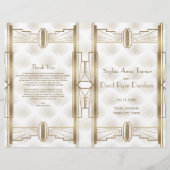 Luxe Gouden Great Gatsby Art Deco Trouwprogramma (Voorkant)