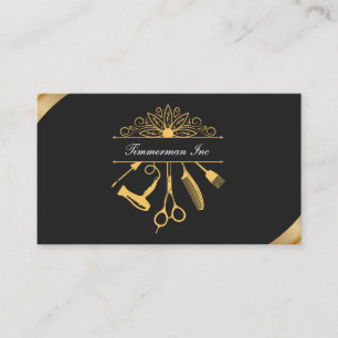 Luxe Gouden Haar Stylist Elegante Salon Branding Visitekaartje