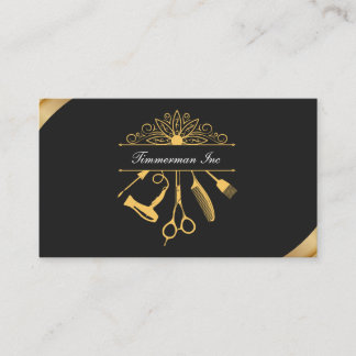 Luxe Gouden Haar Stylist Elegante Salon Branding Visitekaartje