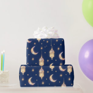 Luxe Gouden Halve Maan Ramadan Lantaarn Patroon Cadeaupapier