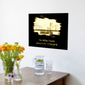 luxe gouden Jakarta skyline lengtegraad breedtegra Folie Afdrukken (Laag (Keuken))