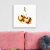 Luxe gouden kersen canvas afdruk (Insitu (Woonkamer))