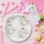 Luxe gouden kerstpapier Bord (Feest)