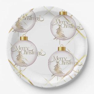 Luxe gouden kerstpapier Bord