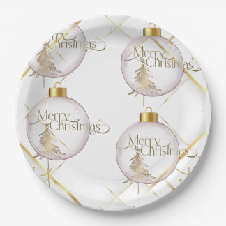 Luxe gouden kerstpapier Bord