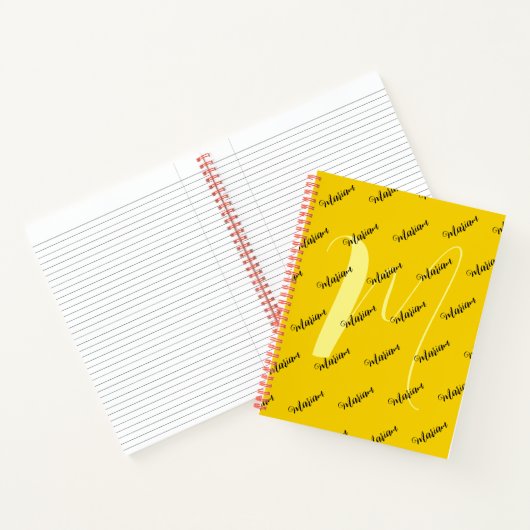Luxe Gouden Kleur - Chique Initiaal Naam monogram Notitieboek (Binnen)