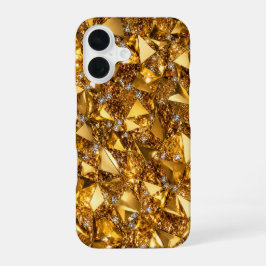 Luxe Gouden Kristal iPhone 16 Kunst Case Design Hoesje