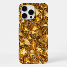 Luxe Gouden Kristal iPhone 16 Pro Max Kunst Case Hoesje