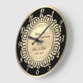 Luxe gouden krullen zwart 25-jarig huwelijksjubile grote klok (Hoek)