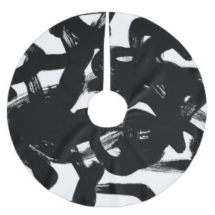 Luxe gouden kunst: Abstracte zwarte lijn. Kerstboom Rok