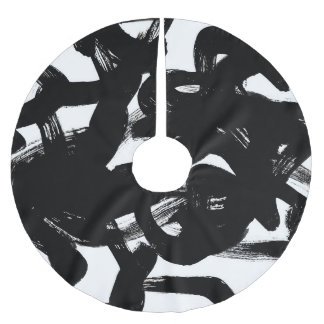 Luxe gouden kunst: Abstracte zwarte lijn. Kerstboom Rok