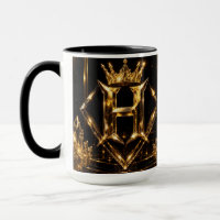 Luxe Gouden Letter H Kroon Diamant Monogram