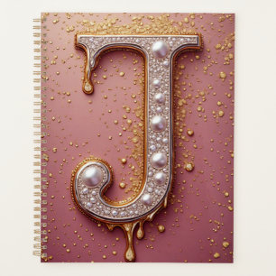 Luxe gouden letter J monogram Planner
