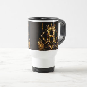Luxe Gouden Letter S Kroon Diamant Monogram Reisbeker