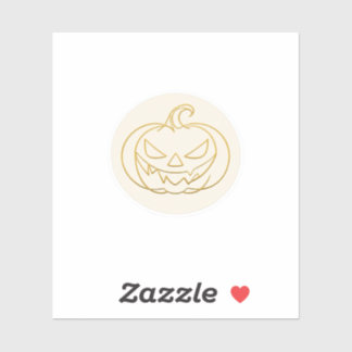 Luxe Gouden Lijnkunst Pompoen Sticker Minimalist H