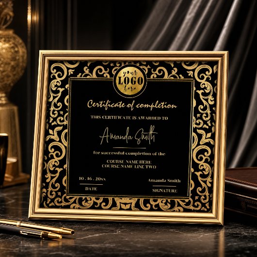 Luxe gouden lijst Certificaat van voltooiing Award Kaart
