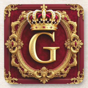 Luxe gouden lijst met gekroond monogram bier onderzetter