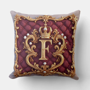 Luxe gouden lijst met gekroond monogram kussen