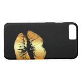 Luxe gouden lippen kus iPhone 7 hoesje (Achterkant (Horizontaal))