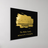 luxe gouden Manama skyline lengtegraad breedtegraa Folie Afdrukken (Laagn)