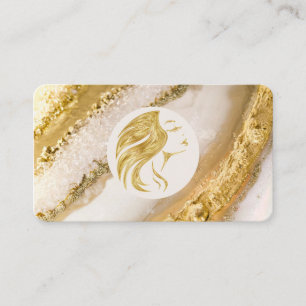 Luxe gouden marmeren haarstylist visitekaartje