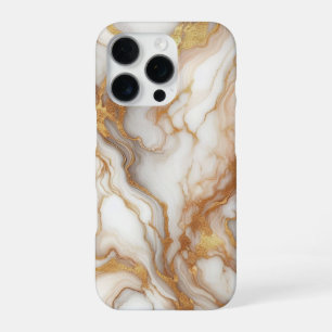 Luxe Gouden Marmeren iPhone Hoes Elegant Witte G 16 Pro Hoesje