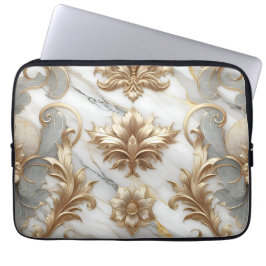 Luxe gouden & marmeren laptophoes laptop sleeve