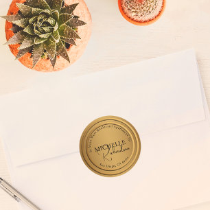 Luxe Gouden Metallic Ronde Retouradreslabel Sticker