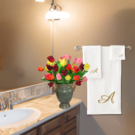 Luxe gouden monogram aanpasbaar bad handdoek