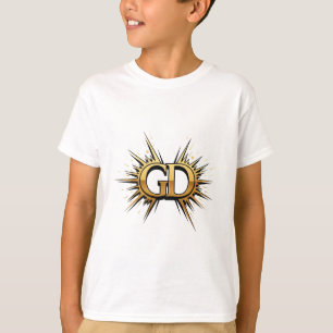 Luxe Gouden Monogram Embleem Logo Ontwerp T-shirt