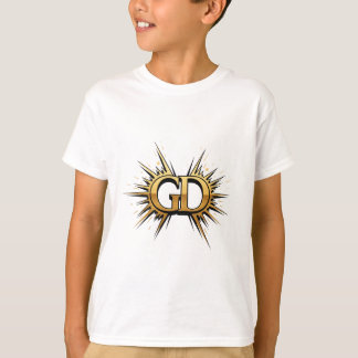 Luxe Gouden Monogram Embleem Logo Ontwerp T-shirt