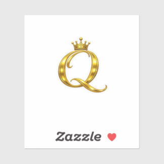 Luxe Gouden Monogram Letter Q Koninklijke Kroon St Sticker