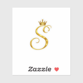 Luxe Gouden Monogram Letter S Koninklijke Kroon St Sticker