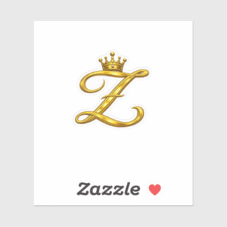 Luxe Gouden Monogram Letter Z Koninklijke Kroon St Sticker