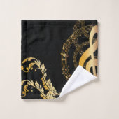 Luxe gouden muzieknoot sierlijk bad handdoek (Wasdoekje)