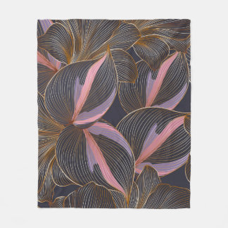 Luxe gouden naadloze florale achtergrond met trop fleece deken
