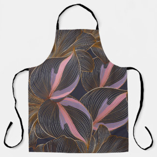 Luxe gouden naadloze florale achtergrond met trop schort