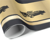 luxe gouden oude auto op maat cadeaupapier (Rol Hoek)