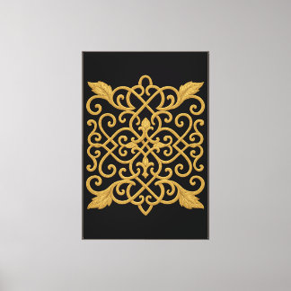 Luxe Gouden Patroon Muur Art Canvas Print