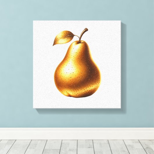 Luxe gouden peer canvas afdruk (Insitu (Houten vloer))