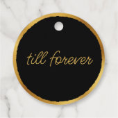 Luxe Gouden Rand Zwarte Dank U Namen Datum Bedankjes Labels (Achterkant)