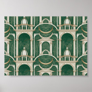 Luxe Gouden Renaissance Sanguine Tekening Poster