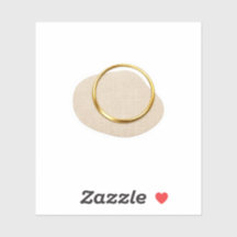 Luxe gouden ring linnen textuur sticker minimale D