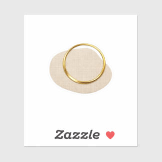 Luxe gouden ring linnen textuur sticker minimale D