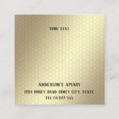 Luxe gouden script honingtak Vierkante Visitekaartje (Achterkant)